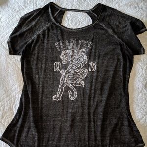 Torrid Grey Open Back "Fearless" T-shirt